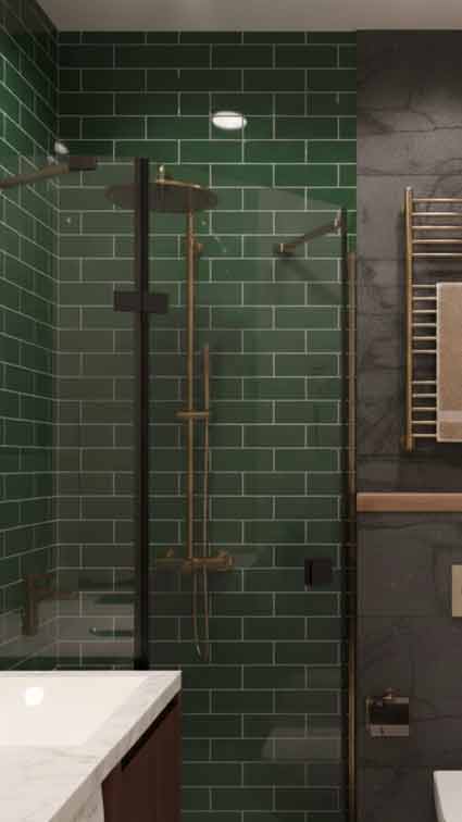 Cerramiento de ducha vidrio templado dos fijos una puerta