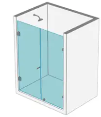 División de baño batiente en vidrio templado