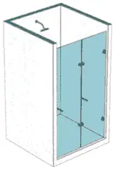 División de baño plegable en vidrio templado