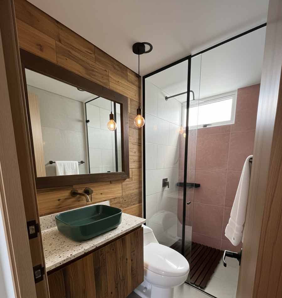 División de baño corrediza económica vidrio 6mm Bogotá