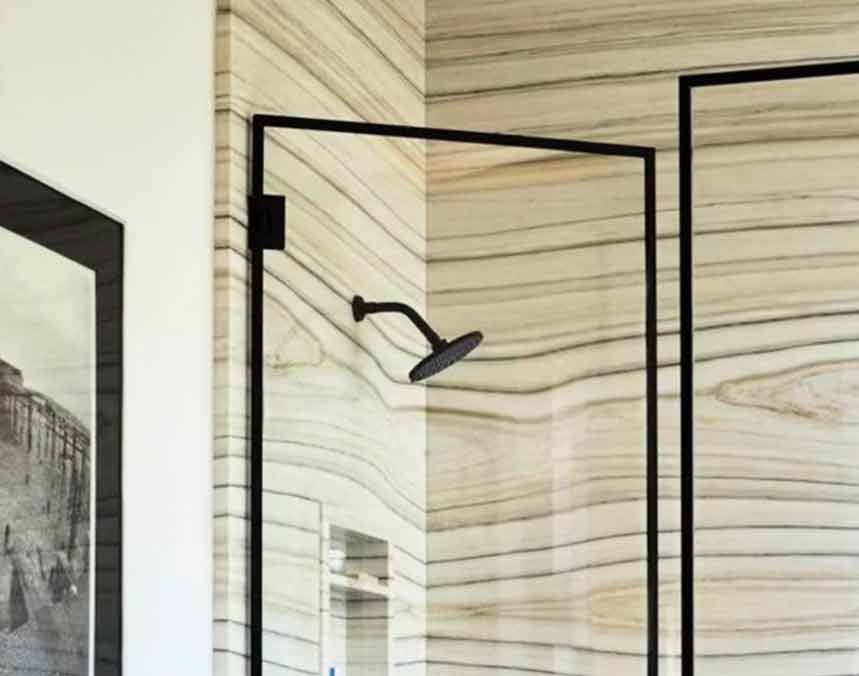 Puerta batiente de ducha en vidrio de seguridad sin perfiles precios